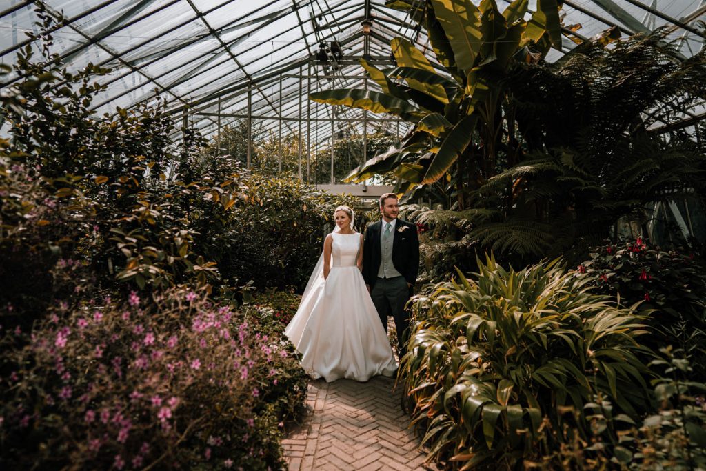 The Conservatory Greenhouse at Chatsworth House for wedding photographs.