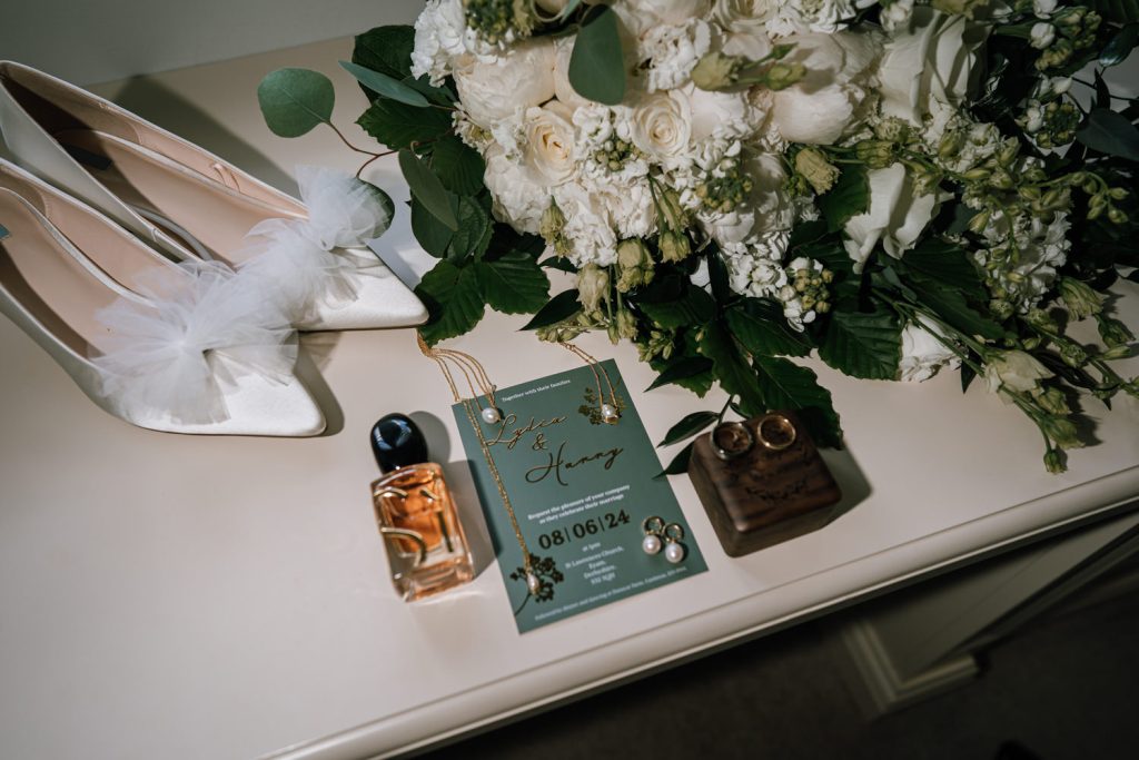 Lay flat bridal details inspiration