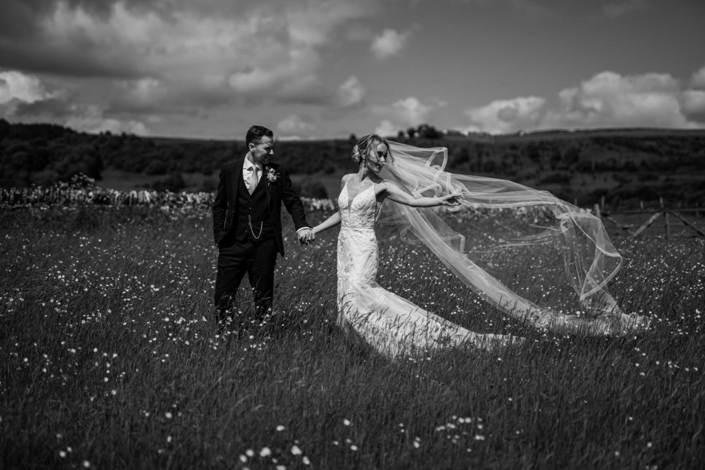 Black and white Wedding Photography Derbyshire 